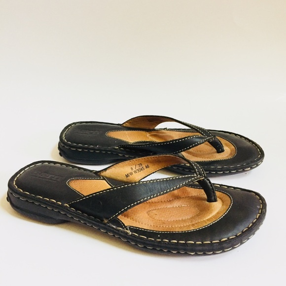 born leather flip flops